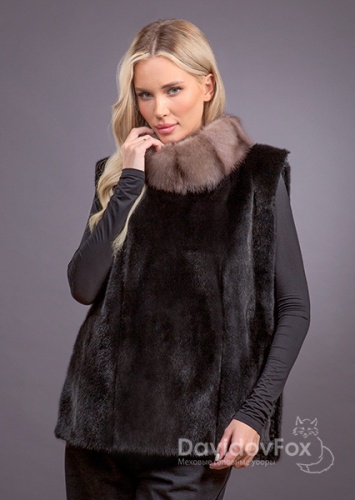Манишка жилет блэк норка соболь