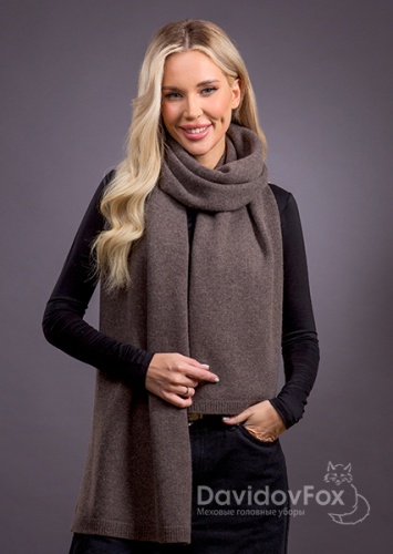 Палантин кашемир тертый шоколад