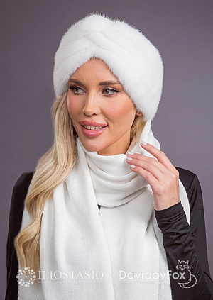 Повязка норка цельная белая